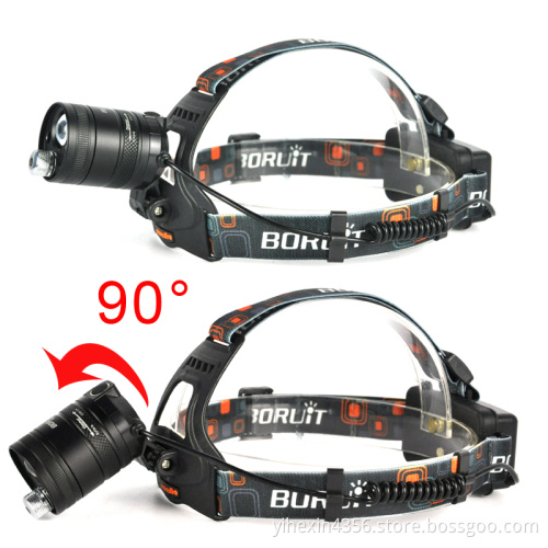 Adjustable Focus Cree T6 Bulb 1000Lumens Rechargeable Outdoor Headlamp Led Lenser With Laser